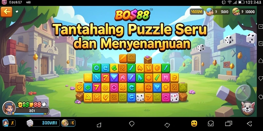 Tangkapan layar gameplay BOS88 dengan tantangan Puzzle yang mendebarkan.