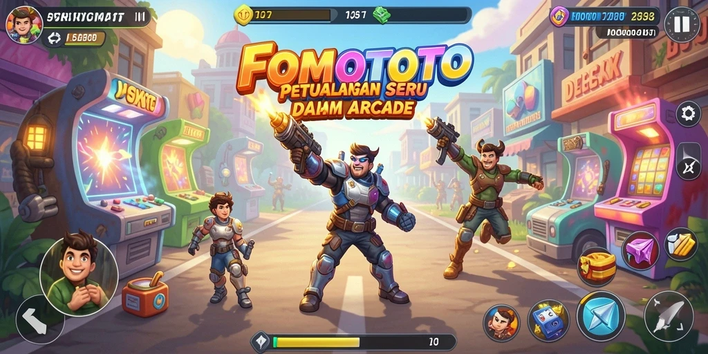 Tampilan gameplay seru FOMOTOTO dalam aksi Arcade.