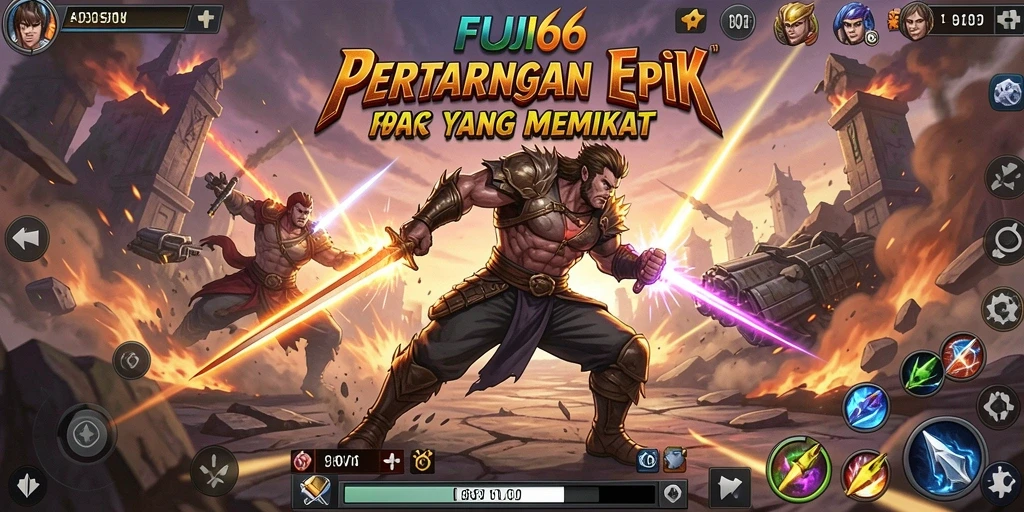 Screenshot utama FUJI66 menampilkan aksi pertarungan mendebarkan.