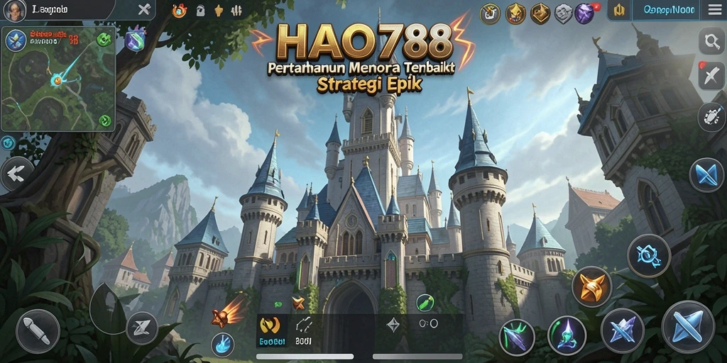 Tampilan gameplay HAO788 yang intens dalam pertahanan menara.