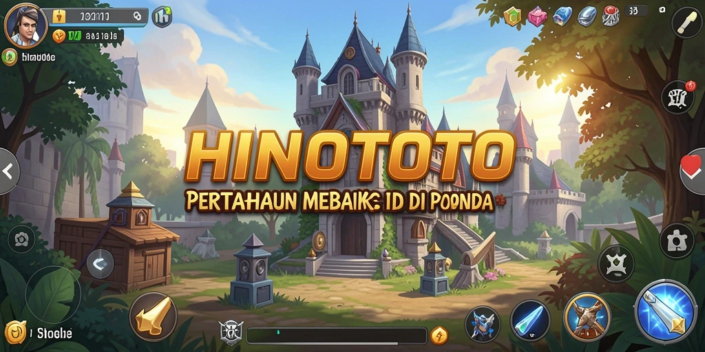 Screenshot menampilkan gameplay seru HINOTOTO dengan menara strategis.