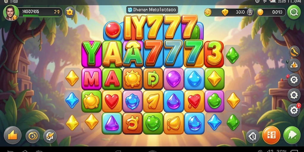 Screenshot utama IYA777 menampilkan gameplay seru permainan Match-3.