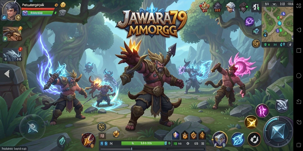 Tampilan gameplay JAWARA79 dengan aksi pertempuran seru di dungeon.
