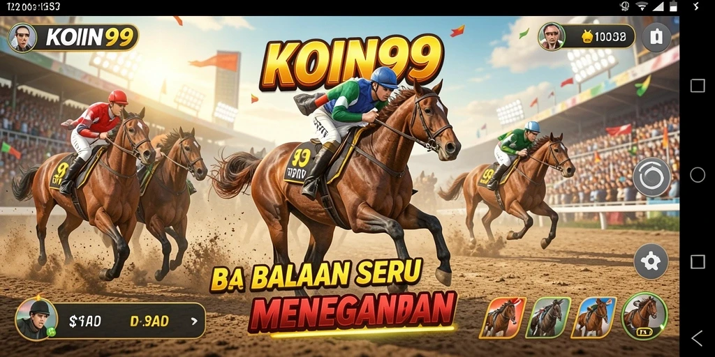 Tampilan gameplay balapan yang mendebarkan di KOIN99.