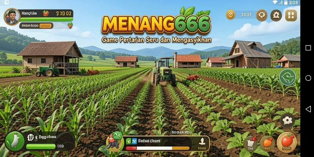 Tampilan gameplay MENANG666 yang menawan dengan suasana pertanian yang asri.