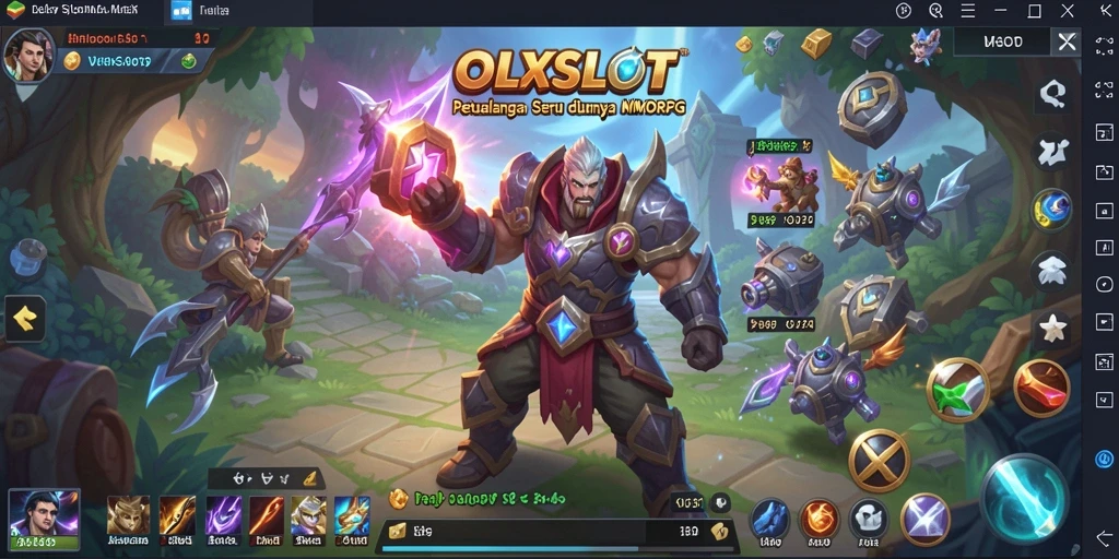 Screenshot utama OLXSLOT menampilkan aksi pertempuran MMORPG yang mendebarkan.