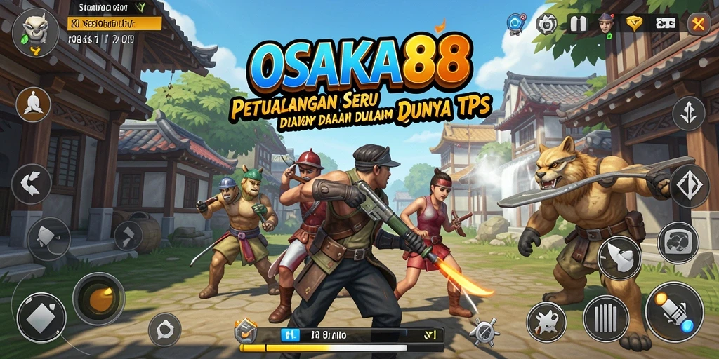 Tangkapan layar utama OSAKA88 menampilkan aksi TPS yang intens.