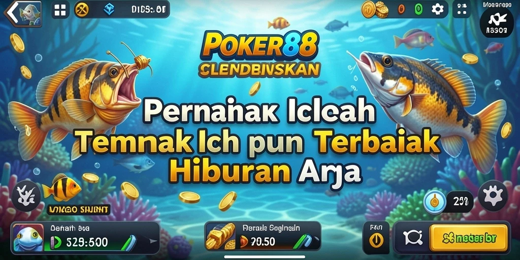 Screenshot gameplay POKER88 menampilkan aksi menangkap ikan yang mendebarkan.