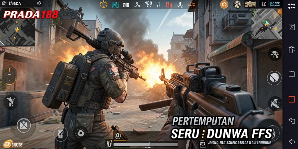 Tampilan gameplay seru dengan aksi FPS yang mendebarkan.