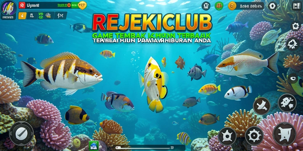 Tampilan seru gameplay Tembak Ikan di REJEKICLUB yang penuh warna.