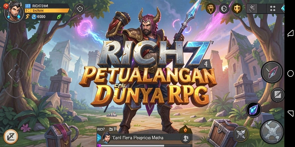 Tangkapan layar RICH7 menampilkan karakter dalam pertempuran epik.