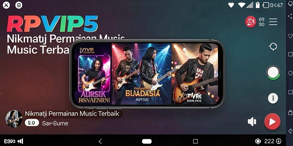 Screenshot gameplay RPVIP5 menampilkan interaksi musik yang menarik.