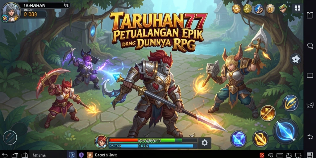 Tampilkan gameplay epik dari TARUHAN77 dalam misi RPG.