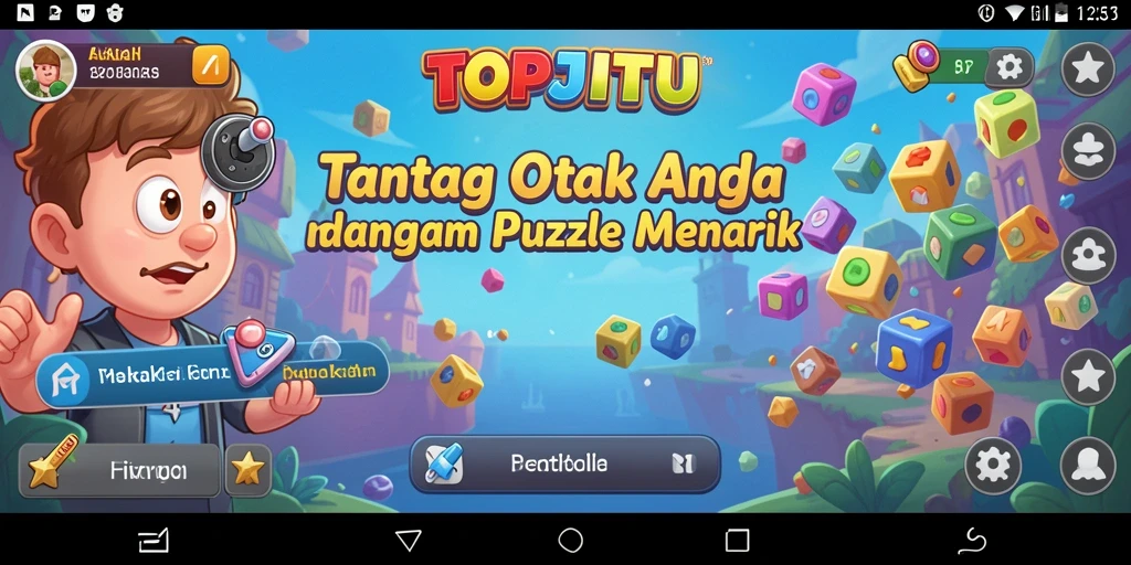 Tangkapan layar gameplay TOPJITU menampilkan puzzle yang menantang.