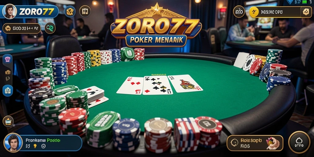 Tampilan gameplay Poker yang menarik di ZORO77.