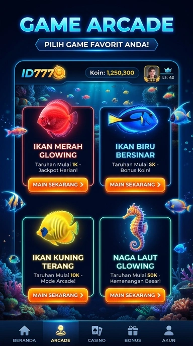 Tampilan antarmuka aplikasi id777 yang user-friendly.